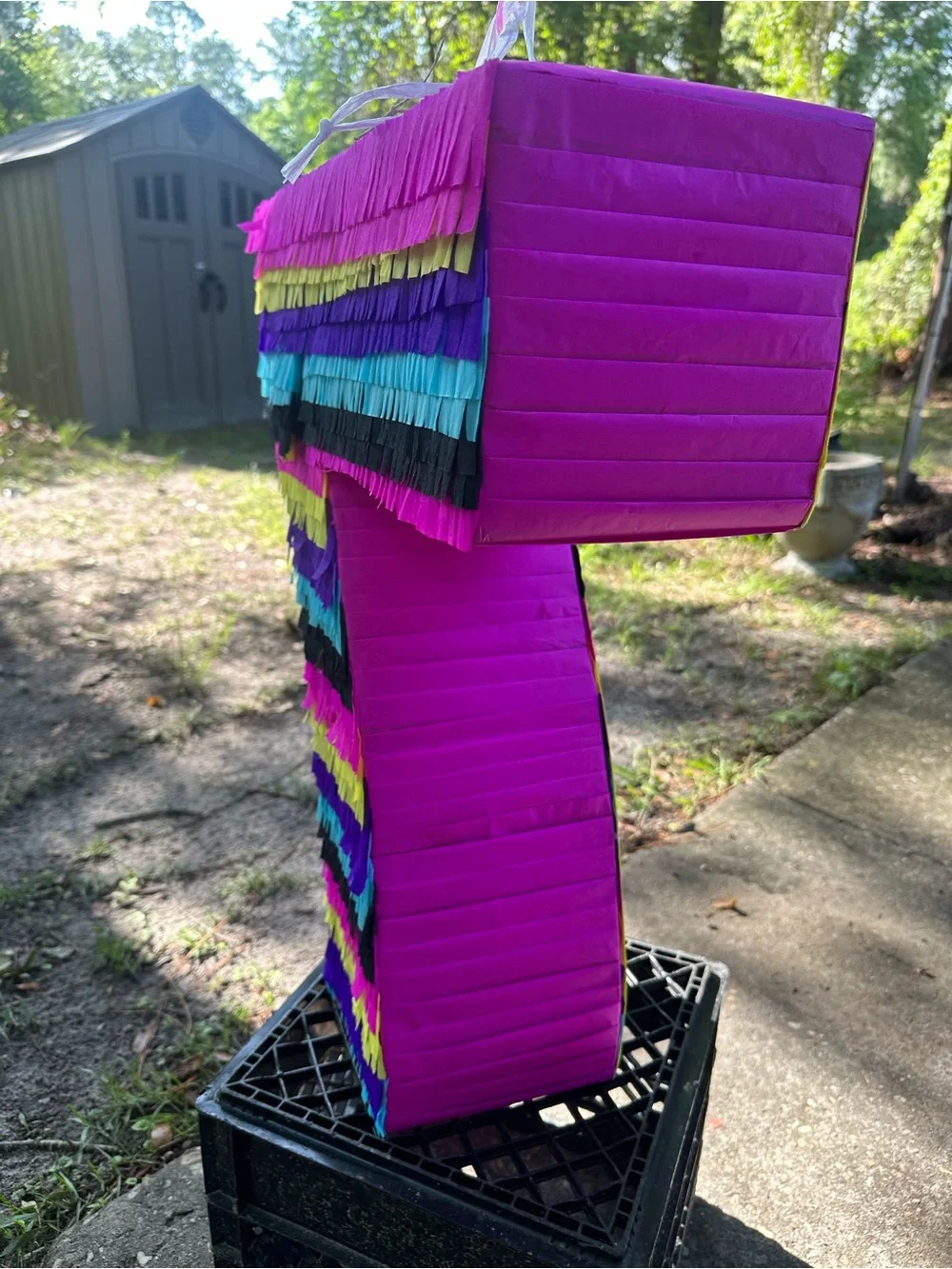 Number 7 Party Piñata in Bright Rainbow
